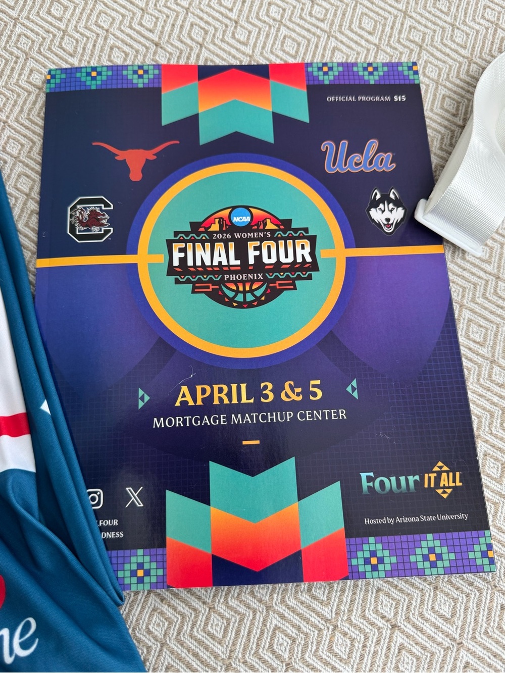 NCAA Women’s Final Four Phoenix 2026 Program, Scarf and Waist Belt